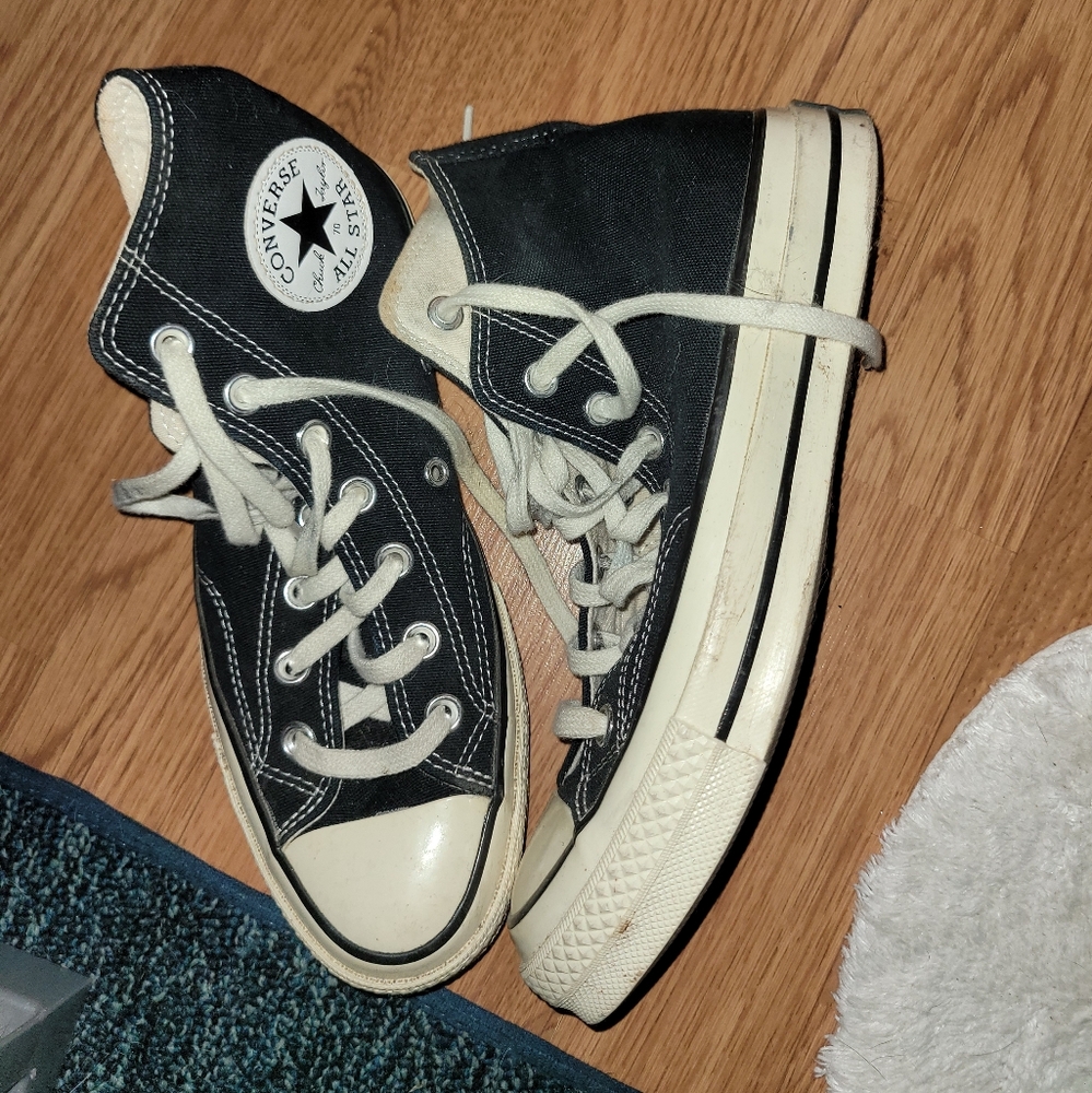 Converse Black and Cream High-Tops
